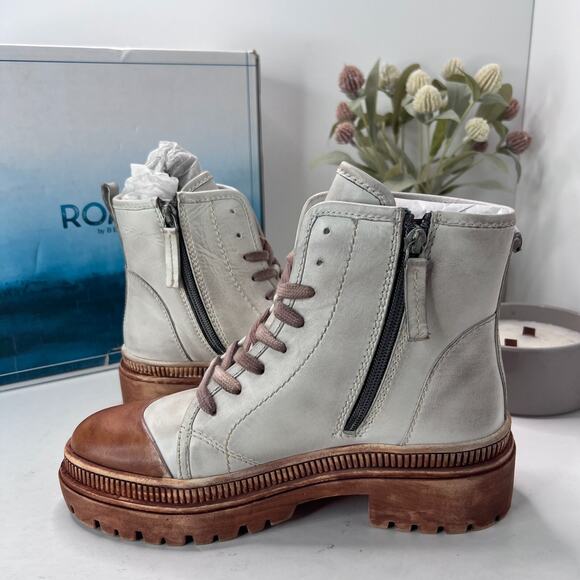Roan Kinship Leather Lace Up Boots Almond Bone HD FR85952 Women's US 8 NWB - Picture 6 of 11